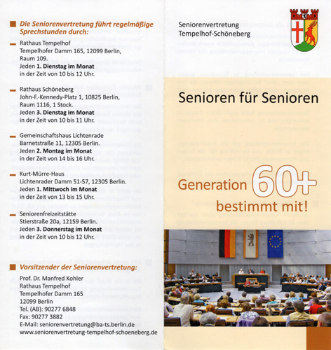 Seniorenvertretung Tempelhof Schöneberg Aktiv im Alter Generation 60+ bestimmt mit