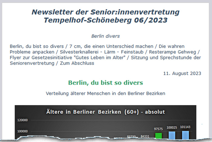 Seniorenvertretung Tempelhof-Schöneberg Newsletter 06 2023