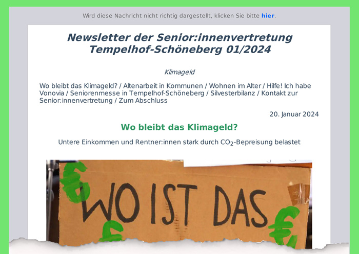 Seniorenvertretung Tempelhof-Schöneberg Newsletter