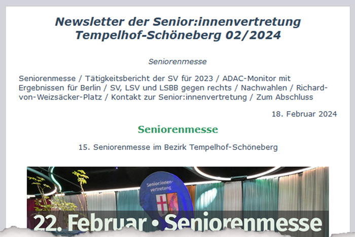 Seniorenvertretung Tempelhof-Schöneberg Newsletter 02 2024