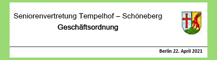Seniorenvertretung Tempelhof-Schöneberg Geschäftsordnung