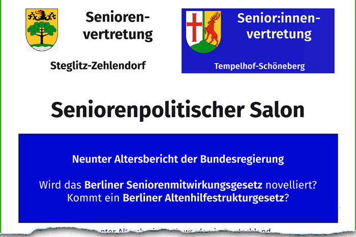 Seniorenvertretung Tempelhof-Schöneberg Steglitz Zehlendorf Seniorenpolitischer Salon