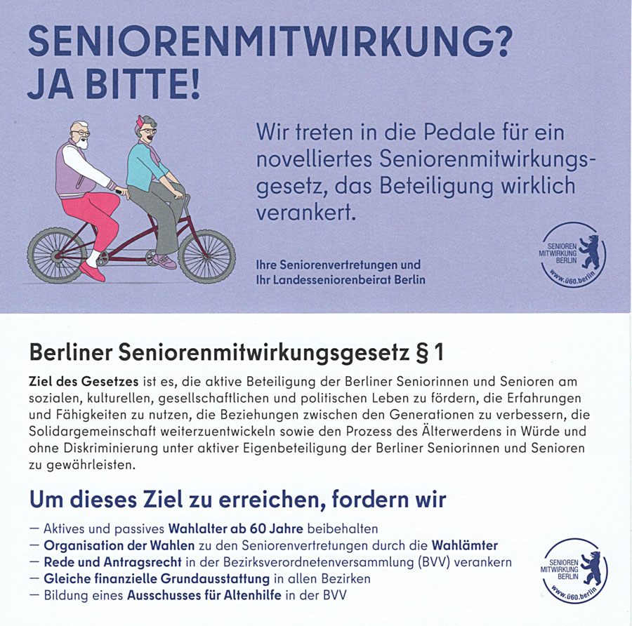 Seniorenvertretung Tempelhof-Schöneberg LSV LSBB Seniorenmitwirkungsgesetz