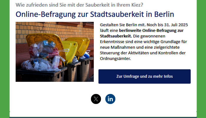 Seniorenvertretung Tempelhof-Schöneberg online Befragung zur Stadtsauberkeit