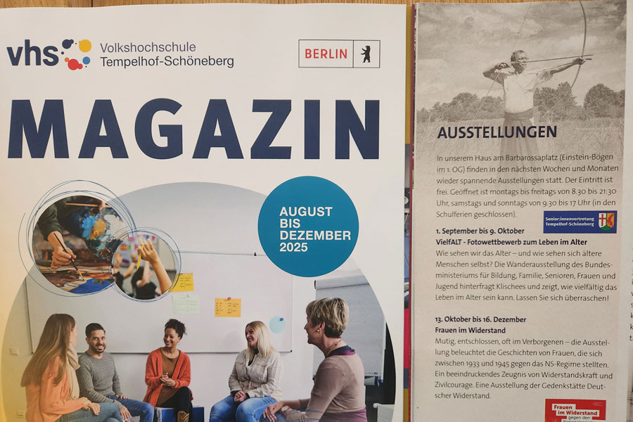Seniorenvertretung Tempelhof Schöneberg VHS Magazin 2. Halbjahr 2025