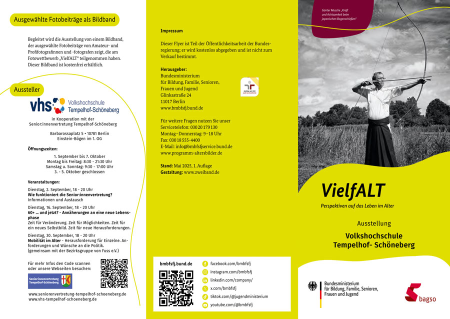 Seniorenvertretung Tempelhof Schöneberg Wanderausstellung VielfALT Flyer 1