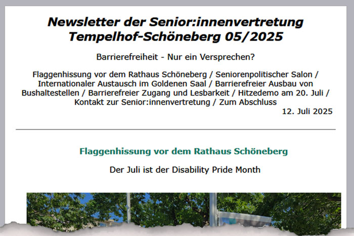 Seniorenvertretung Tempelhof-Schöneberg newsletter